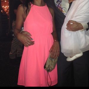 Short Coral Bridesmaid Dress